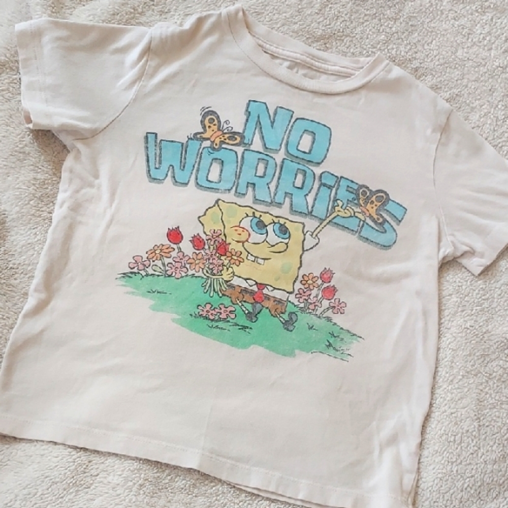 SpongeBob Kids' Off White Graphic T-Shirt